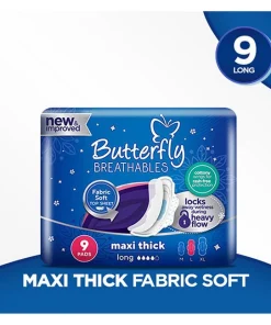 Butterfly Breathables Maxi Thick Pads, Large, 9-Pack best prices Pakistan