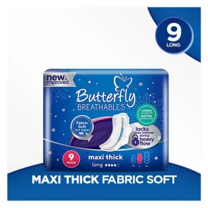 Butterfly Breathables Maxi Thick Pads, Large, 9-Pack best prices Pakistan