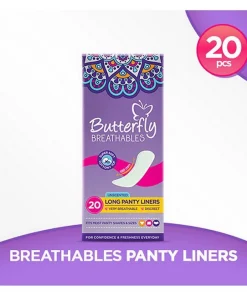 Butterfly Breathables Unscented Daily Care Panty Liners, 20 Long Liners