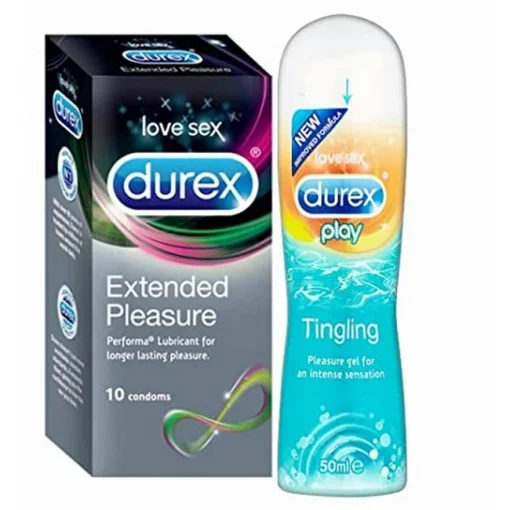 Durex Extended Pleasure ExtraTime Condoms 12 Condoms & Durex Tingle Gel pakistan