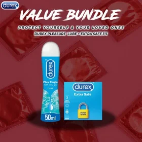 Durex Pack of 2 - Durex Extra Safe Extra Thick Safety Condoms 3s + Durex Play Tingle Lube 50ml Durex Pack of 2 - Durex Extra Safe Extra Thick Safety Condoms 3s + Durex Play Tingle Lube 50ml pakistan